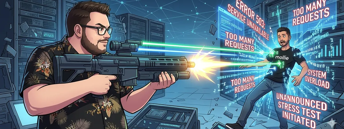 Anatoli che spara me e il mio sito con una mitraglia laser