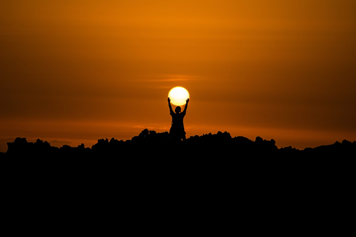 Man hugging the Sun